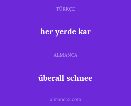 überall schnee - her yerde kar