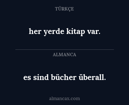 es sind bücher überall. - her yerde kitap var.