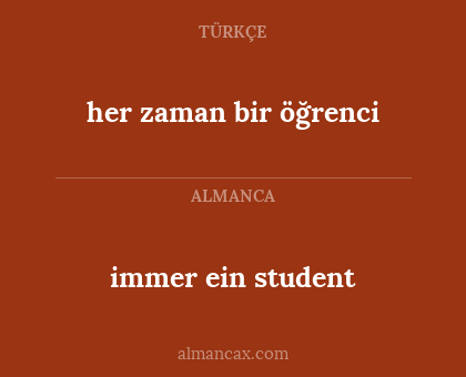 immer ein student - her zaman bir öğrenci