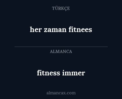 fitness immer - her zaman fitnees