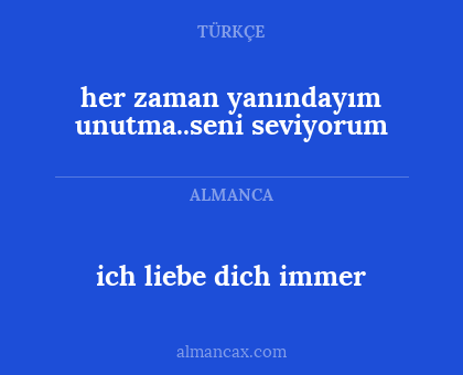 ich liebe dich immer - her zaman yanındayım unutma..seni seviyorum