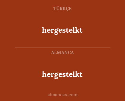 hergestelkt - hergestelkt