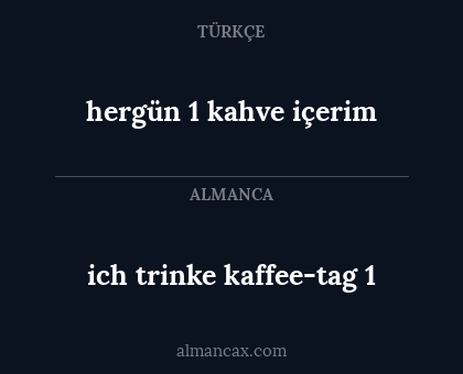 ich trinke kaffee-tag 1 - hergün 1 kahve içerim