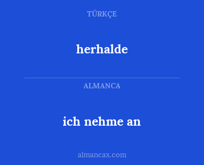 herhalde - ich nehme an