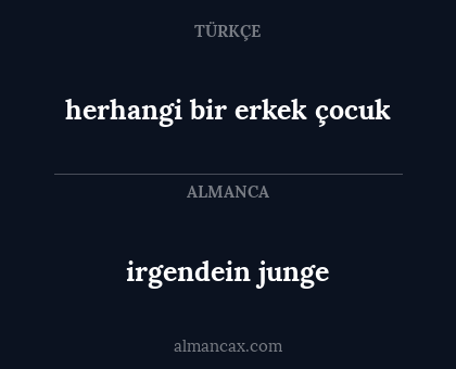 irgendein junge - herhangi bir erkek çocuk