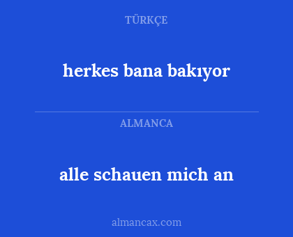 alle schauen mich an - herkes bana bakıyor