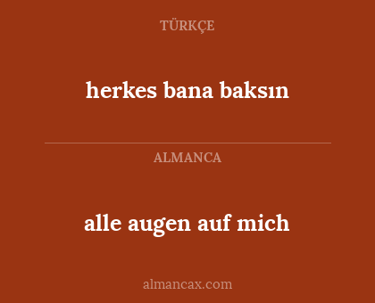 herkes bana baksın - alle augen auf mich
