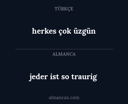 herkes çok üzgün - jeder ist so traurig