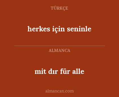 mit dır für alle - herkes için seninle