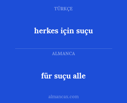 für suçu alle - herkes için suçu