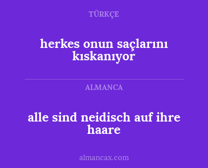 herkes onun saçlarını kıskanıyor - alle sind neidisch auf ihre haare