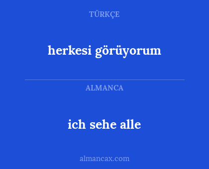 herkesi görüyorum - ich sehe alle