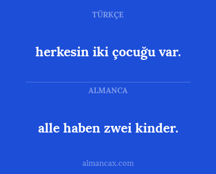 herkesin iki çocuğu var. - alle haben zwei kinder.