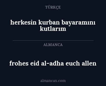 frohes eid al-adha euch allen - herkesin kurban bayaramını kutlarım