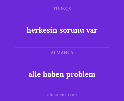 alle haben problem - herkesin sorunu var