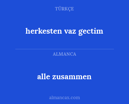 herkesten vaz gectim - alle zusammen