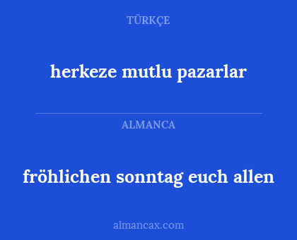 herkeze mutlu pazarlar - fröhlichen sonntag euch allen
