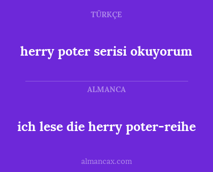 ich lese die herry poter-reihe - herry poter serisi okuyorum