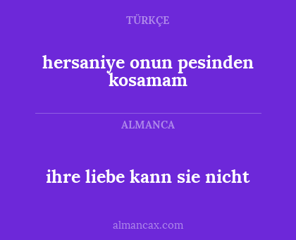 hersaniye onun pesinden kosamam - ihre liebe kann sie nicht