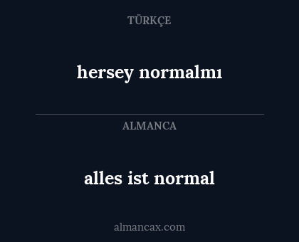 hersey normalmı - alles ist normal