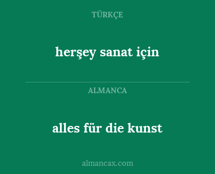 alles für die kunst - herşey sanat için