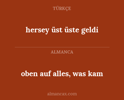 hersey üst üste geldi - oben auf alles, was kam