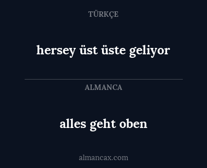 alles geht oben - hersey üst üste geliyor