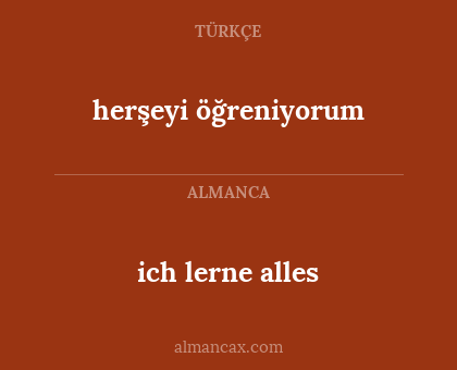 herşeyi öğreniyorum - ich lerne alles