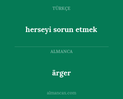 ärger - herseyi sorun etmek
