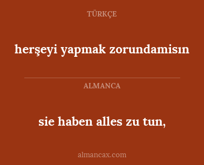 sie haben alles zu tun, - herşeyi yapmak zorundamisın
