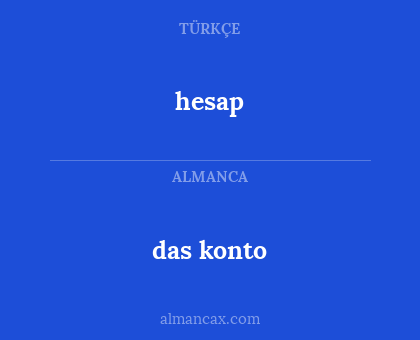 das konto - hesap