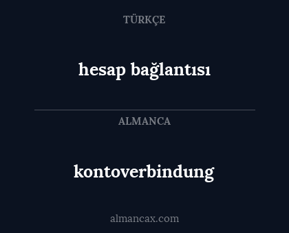 hesap bağlantısı - kontoverbindung