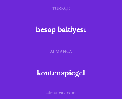 hesap bakiyesi - kontenspiegel