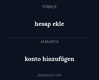 konto hinzufügen - hesap ekle