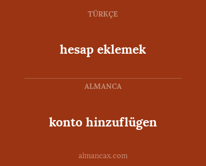 hesap eklemek - konto hinzuflügen