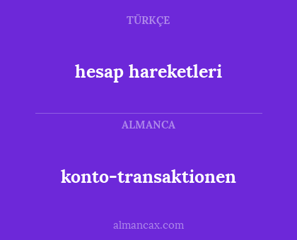 hesap hareketleri - konto-transaktionen