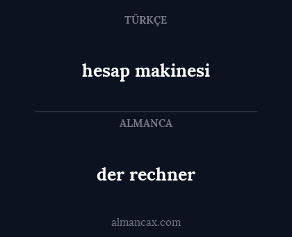 der rechner - hesap makinesi