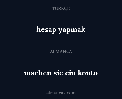 machen sie ein konto - hesap yapmak