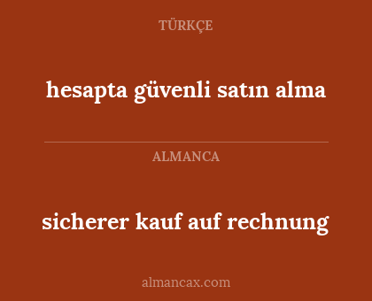 hesapta güvenli satın alma - sicherer kauf auf rechnung