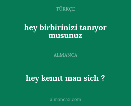 hey kennt man sich ? - hey birbirinizi tanıyor musunuz