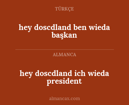 hey doscdland ich wieda president - hey doscdland ben wieda başkan