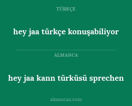 hey jaa türkçe konuşabiliyor - hey jaa kann türküsü sprechen