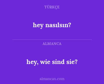 hey nasılsın? - hey, wie sind sie?