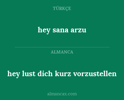 hey sana arzu - hey lust dich kurz vorzustellen