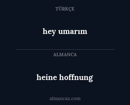 heine hoffnung - hey umarım