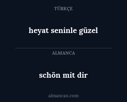 schön mit dir - heyat seninle güzel