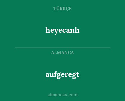 aufgeregt - heyecanlı