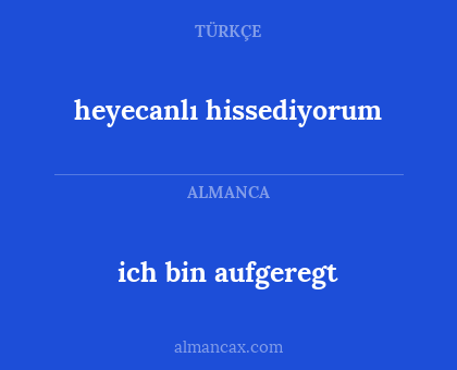 heyecanlı hissediyorum - ich bin aufgeregt
