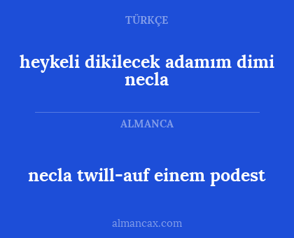 heykeli dikilecek adamım dimi necla - necla twill-auf einem podest