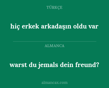 hiç erkek arkadaşın oldu var - warst du jemals dein freund?